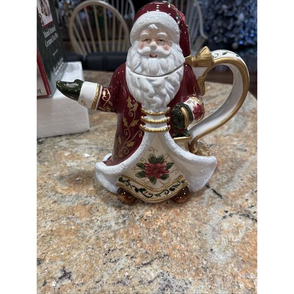 Florida Marketplace Santa Claus Ceramic Tea Pot Hand Painted - Picture 8 of 9